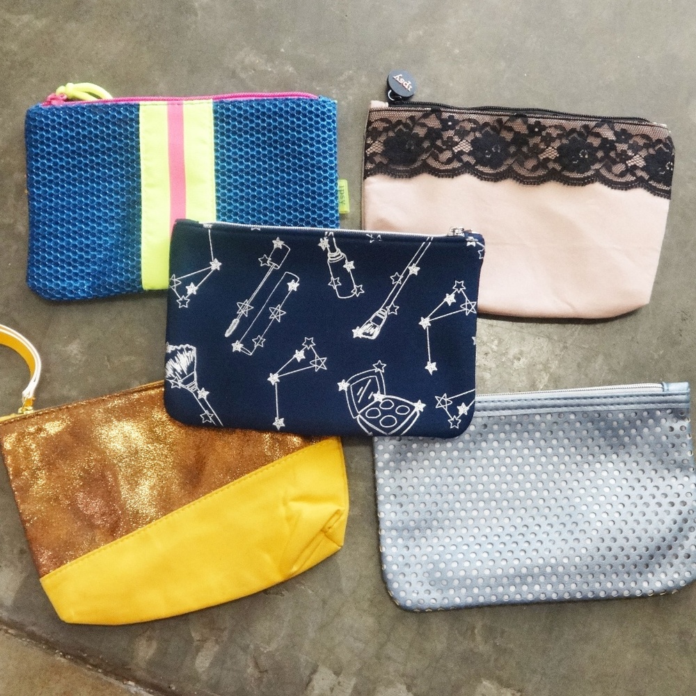 5pc Ipsy Cosmetic Bag Set
